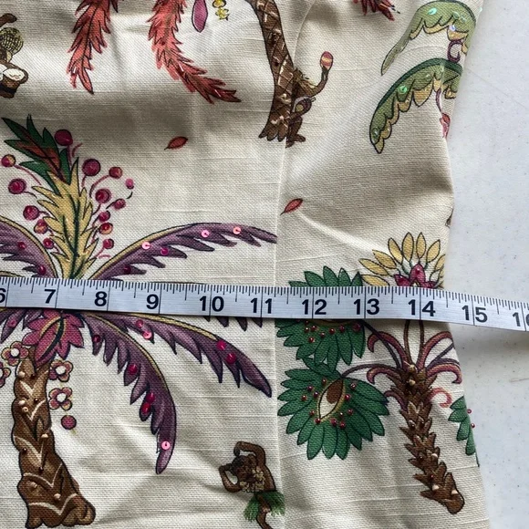 Muse Cream Dress: Palm Trees Sequined - Picture 12 of 13